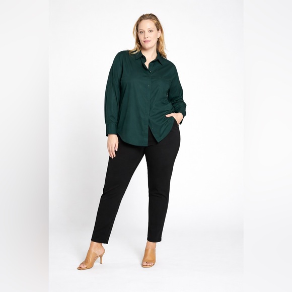 UNIVERSAL STANDARD Elbe Button Down Full placket Shirt in Forest green (L) 22/24 - Picture 2 of 9